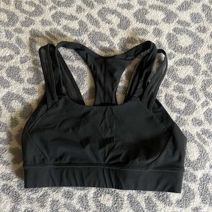 Lululemon charcoal, gray sports bra.